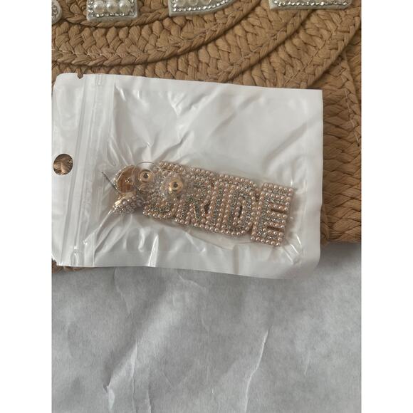 Skilkly Bride Set Straw Purse & Earrings NWT Bridal Set - Picture 3 of 11